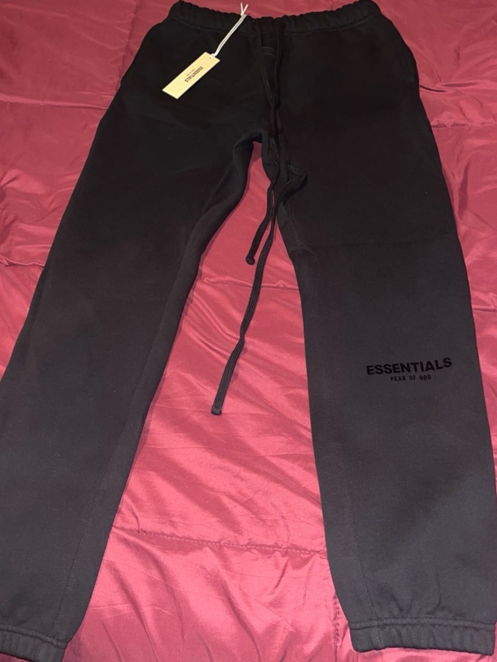 Fear of God ESSENTIALS Black Sweatpants with Drawcord